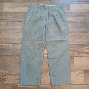 Vintage Hart Schaffner Marx Pants Mens 36x29 Grey Pure Virgin Wool Pleated Baggy